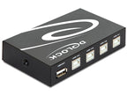 Delock Manual Switch, 4 x USB 2.0 ports, Black