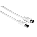 Antenna cable HAMA 205031, Coaxial male - Coaxial female, 10 m, 75dB, Shielded, White