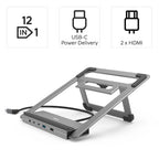 Hama "Connect2Office Stand" USB-C Docking Station, Laptop Stand, 12 Ports