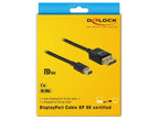 Delock Mini DisplayPort male - DisplayPort male cable, 2.0m, 8K 60 Hz, Black
