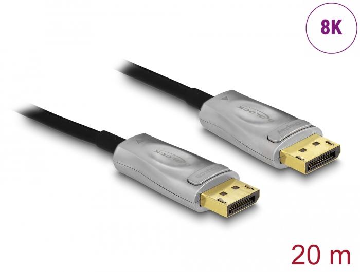 Оптичен кабел Delock, Активен, DisplayPort 1.4, 8K, 20 m