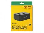 Delock 62661 External Docking Station, for 2.5"/3.5" HDD/SSD, USB 3.0, Clone Function, Black