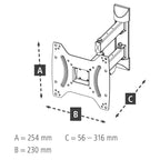 Wall Mount for TV, Fullmotion, 122 cm (48"), 220822