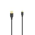 HAMA Flexi-Slim Cable, USB 2.0 male - micro USB male, 0.75 m, Gold-plated connectors, Black