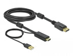 Delock Cable HDMI male - DisplayPort USB male, 4K 30 Hz, 3 m, Black