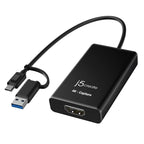 j5create JVA11 Capture Adapter, HDMI - USB-C, 4K, Black