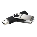 HAMA Rotate USB flash drive, 128GB, 10 MB/s, Black