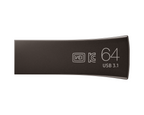Samsung BAR Plus USB Flash Drive, 64GB, USB-A, Titanium Gray