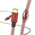 HAMA Reflective Cable, USB-C male - USB-C male, 1.5 m, Red