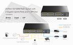 Cudy FS1026PS1 Switch, 24 x 10/100 PoE+ Switch 2 x Gigabit ports, 1 x SFP Slot