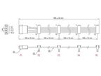 Power Molex 4 Pin Cable > 4 x SATA 15 Pin, 40cm