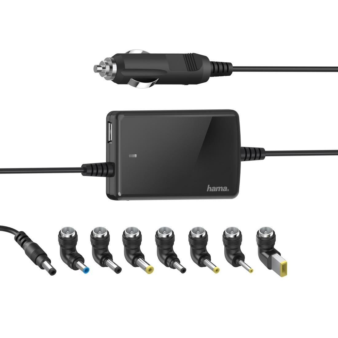 Универсално зарядно за лаптоп HAMA, за кола, вх.12-15 V, изх.15-19 V/70W, 200008