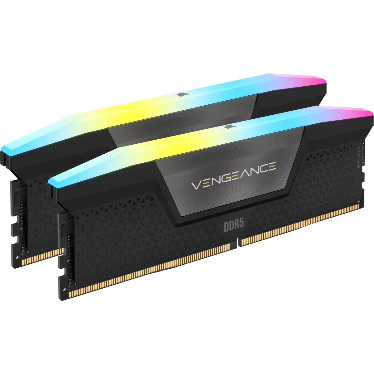 Памет Corsair Vengeance Black RGB 32GB(2x16GB) DDR5 PC5-41600 5200MHz CL40 CMH32GX5M2B5200C40
