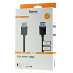 HAMA 200696 Cable, DisplayPort Male - DisplayPort Male, 1.5 m, Ultra-HD 4K, Double-shielded, Black