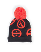 DIFUZED Deadpool Scarf and Beanie Set, Symbol, Black/Red