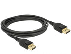 Delock Cable DisplayPort male - DisplayPort male, 2.0m, 8K 60 Hz, Black