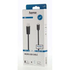 HAMA Cable, USB 2.0 - micro USB, 1.5 m, Black, shielded
