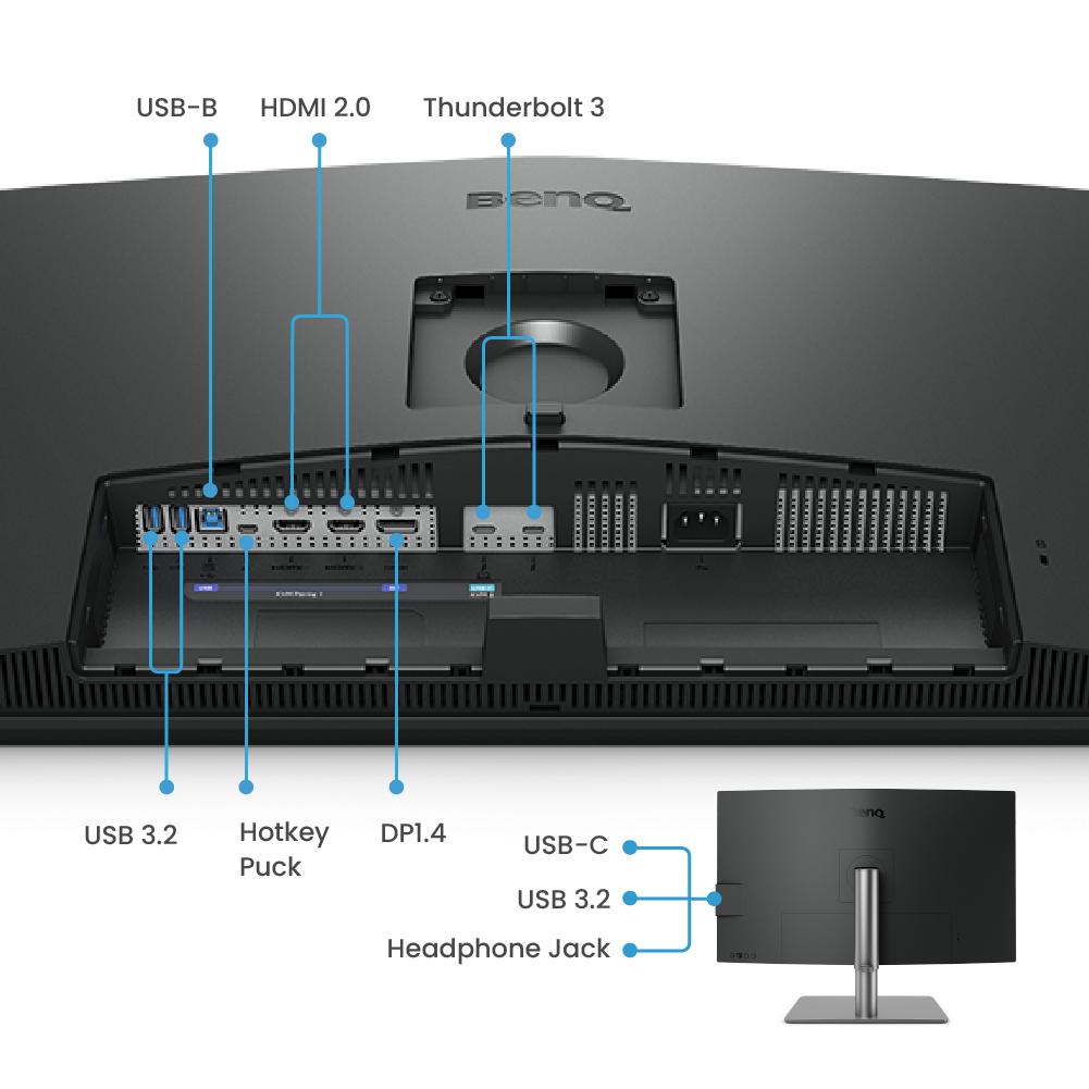 Монитор BenQ PD3225U, 32", Wide IPS, 4K, HDMI, DP, Thunderbolt 3, USB 3.1 Hub, HDR10