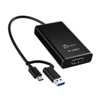 j5create JVA11 Capture Adapter, HDMI - USB-C, 4K, Black