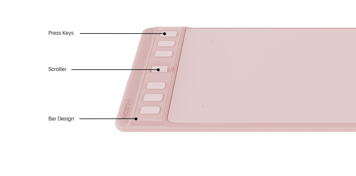 Графичен таблет HUION Inspiroy 2 S, 5080 LPI, Розов