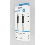 Antenna Cable HAMA, Coaxial Male - Coaxial Female, 1.5m, 90dB, Black