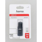 USB flash drive HAMA Rotate, 256GB, USB 3.0 90 MB/s, Petrol Blue