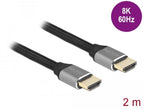 Cable Delock Ultra High Speed, HDMI male - HDMI male, 48 Gbit/s, 8K 60 Hz, 2 m, Grey