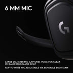 Gaming Headset Logitech G432, Microphone, Black