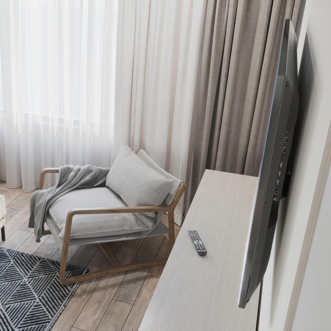 Стенна стойка за TV, FIX, черна, 600x400, 190 cm (75"), 220813