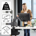 HAMA Desk Monitor Mount, Adjustable, 13"-35", 118496