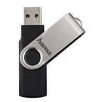 HAMA Rotate USB flash drive, 128GB, 10 MB/s, Black