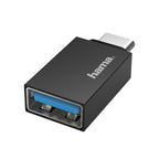 HAMA OTG USB-C Male to USB 3.2 Gen 1 A Female Adapter, 5Gbit/s, Black
