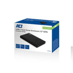 ACT AC1225 Hard Drive Enclosure, SATA, 2.5", USB-C 3.2 Gen2, Black
