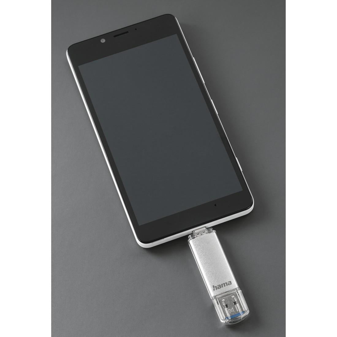 USB памет HAMA Тип USB-C/USB-A 3.0 Laeta, 32GB, 40 MB/s, silver