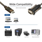 ACT AC6002 Converter, USB-C male to RS232 male, 9 pin, 1.5 m, Black