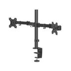 HAMA Adjustable Desk Mount for 2 Monitors, 13" - 32", 8 kg, Swivel/Tilt, Black