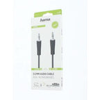 HAMA Audio Cable, 3.5mm jack male - 3.5mm jack male, 1.5m, Black