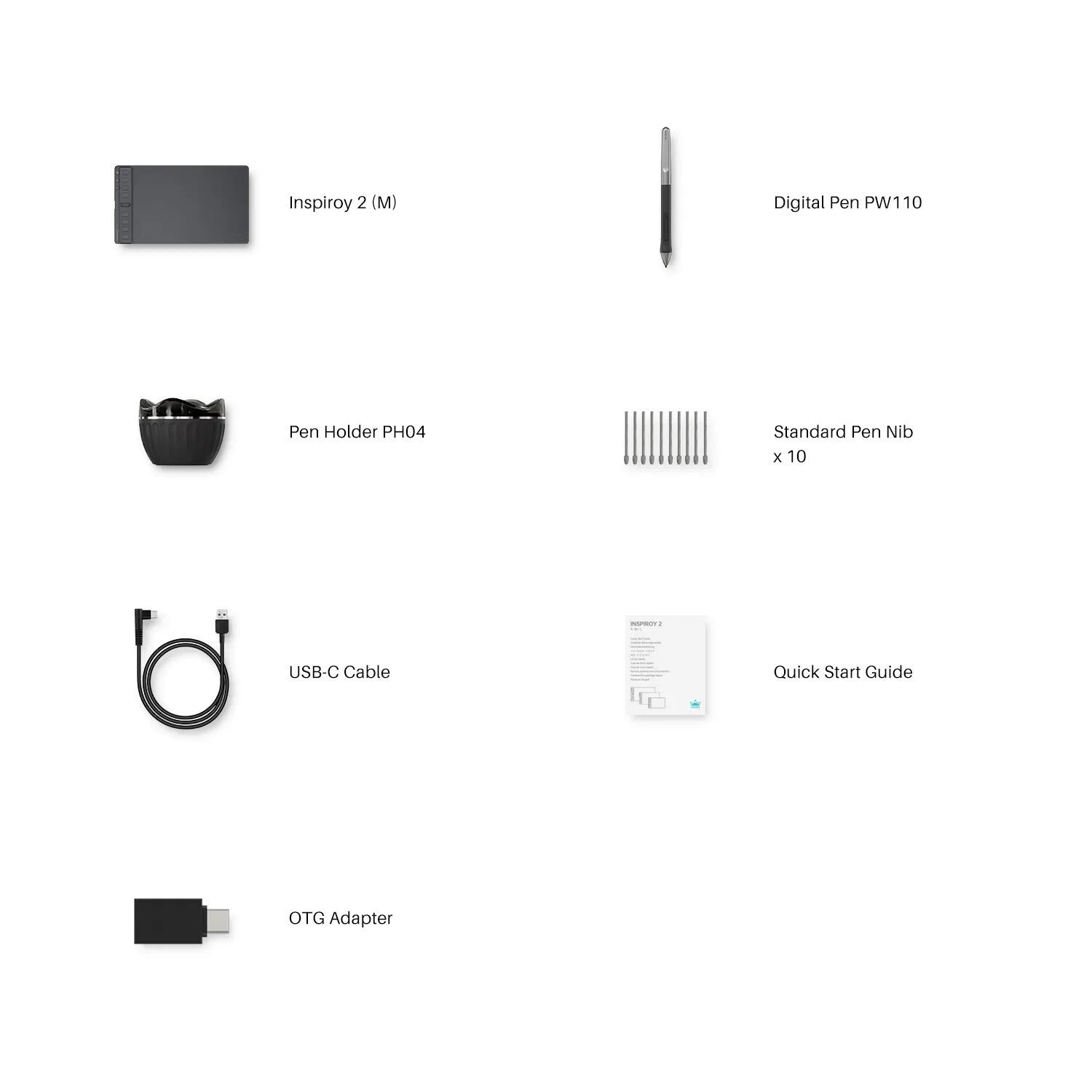 Графичен таблет HUION Inspiroy 2 M, 5080 LPI, Зелен