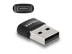 Delock Adapter, USB 2.0, USB Type-A Male - USB Type-C Female, Black