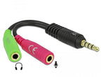 Audio splitter Delock, 3.5mm jack male - 2 x 3.5mm jack female, 10cm