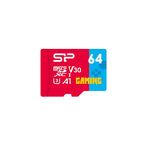 Silicon Power Superior Gaming 64GB Memory Card, microSDHC/SDXC, Class 10, A1, V30, UHS-I U3, SD Adapter