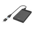 HAMA Hard Drive Enclosure, 2.5", SSD, HDD, USB 3.2 Gen 1, SATA III, Black