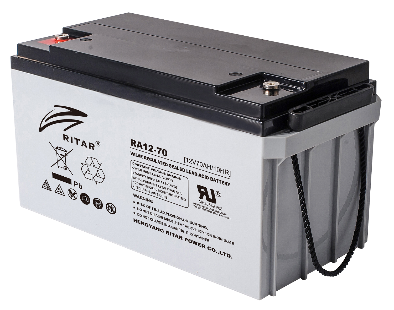 RITAR Lead Acid Battery, (RA12-70) AGM, 12V, 70 Ah, 350 /167 /182 mm, Terminal F11(M6)