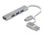 Delock USB Hub, USB-C / USB-A - 3 x USB-A 2.0 + 1 x USB-A 5 Gbps