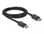 Delock DisplayPort 2.0 male to DisplayPort male cable, 2.0m, 10K, Black