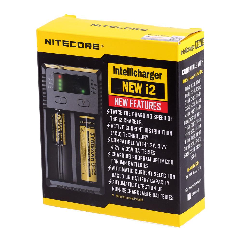 NITECORE i2 Charger, Universal Charger, Li-Ion & NiMH, 18650, CR123, AA, AAA, C, D