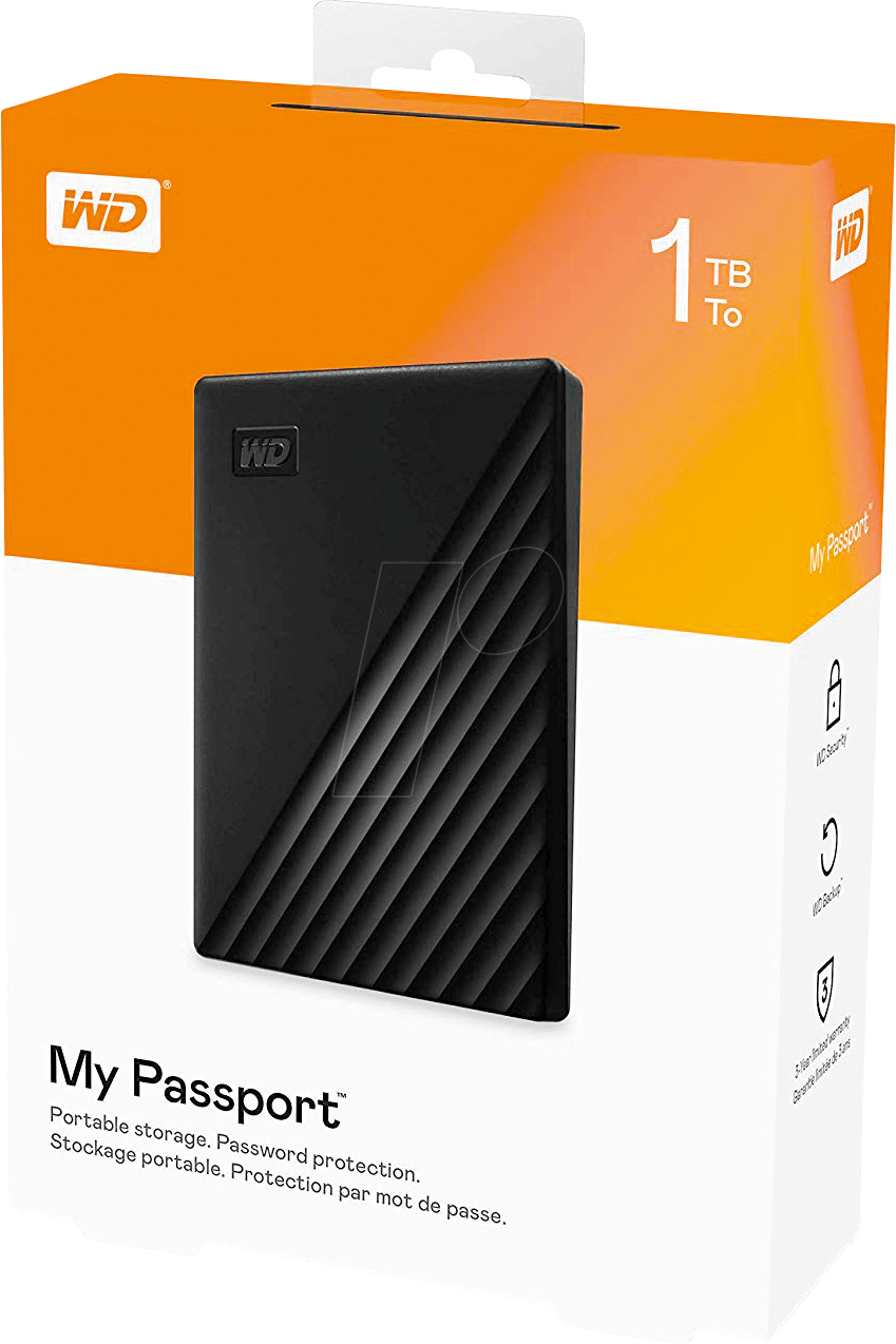 Външен хард диск Western Digital My Passport, 1TB, 2.5"