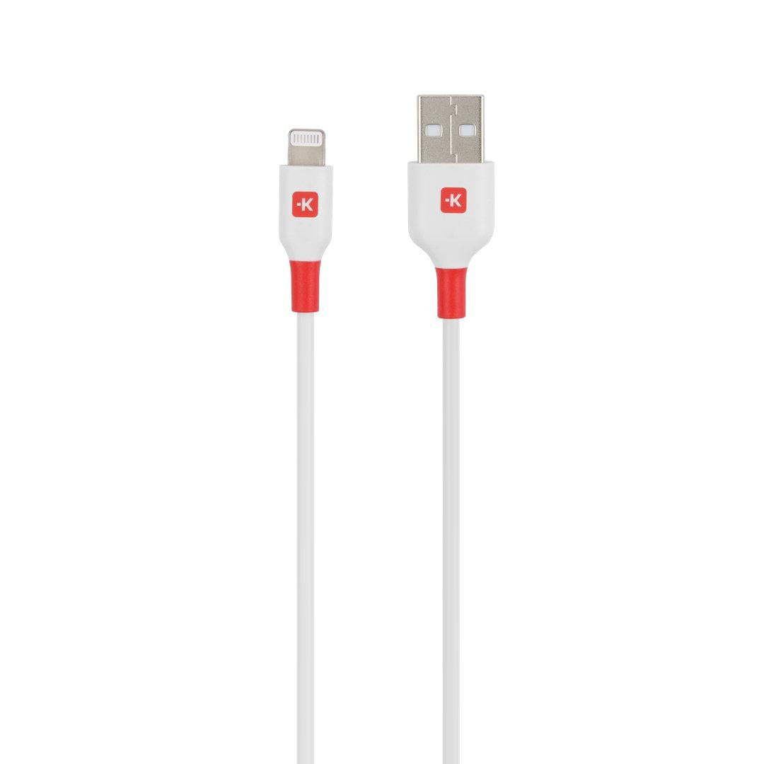 Кабел Skross, Lightning - USB-A 2.0 мъжко, 2.0 м, Бял