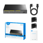 Cudy FS1026PS1 Switch, 24 x 10/100 PoE+ Switch 2 x Gigabit ports, 1 x SFP Slot