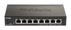 D-Link DGS-1100-08PV2/E Switch, 8-Port PoE 10/100/1000 Gigabit Smart Switch, Managed, Rackmount